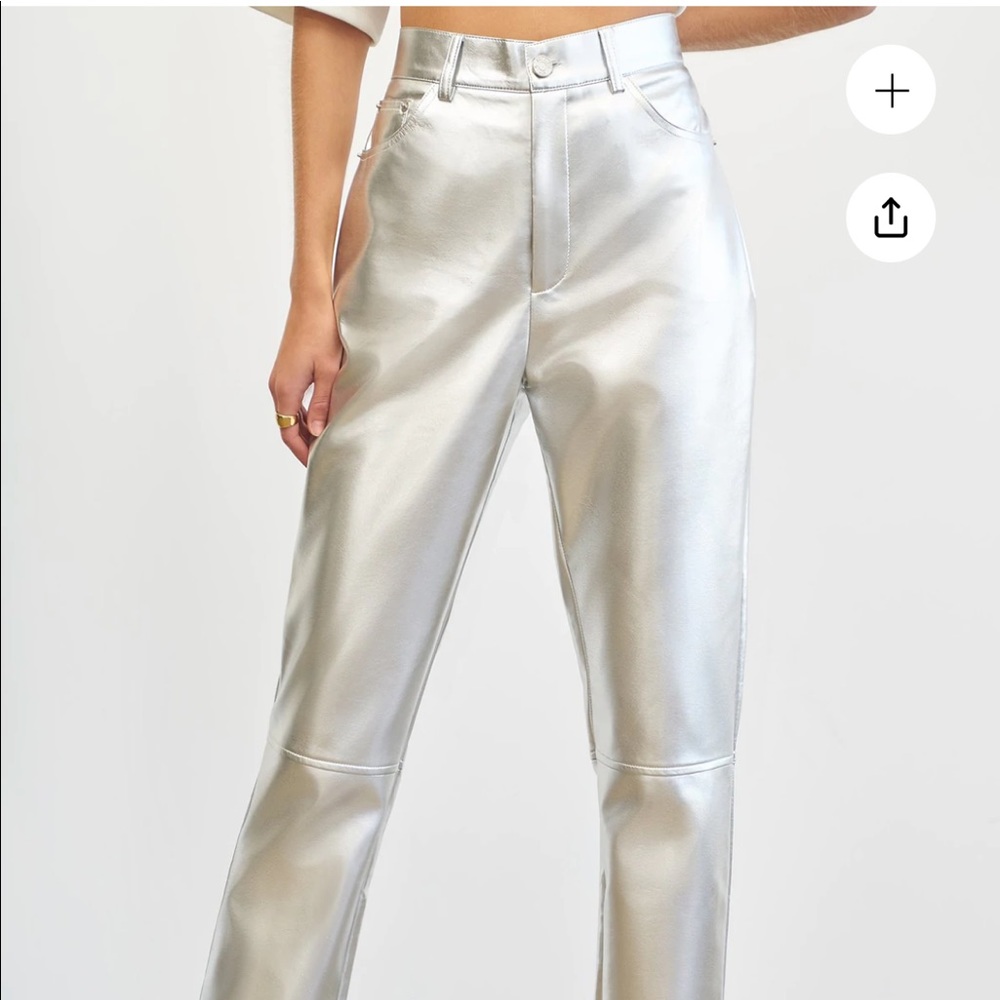 4th + Reckless x Elsa Hosk Silver Straight-leg Pant